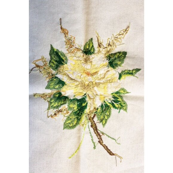 3 Pc Bucilla Magnolia's Pair Embroidery Flower Spring Linen Unfinished Fabric - Picture 5 of 16